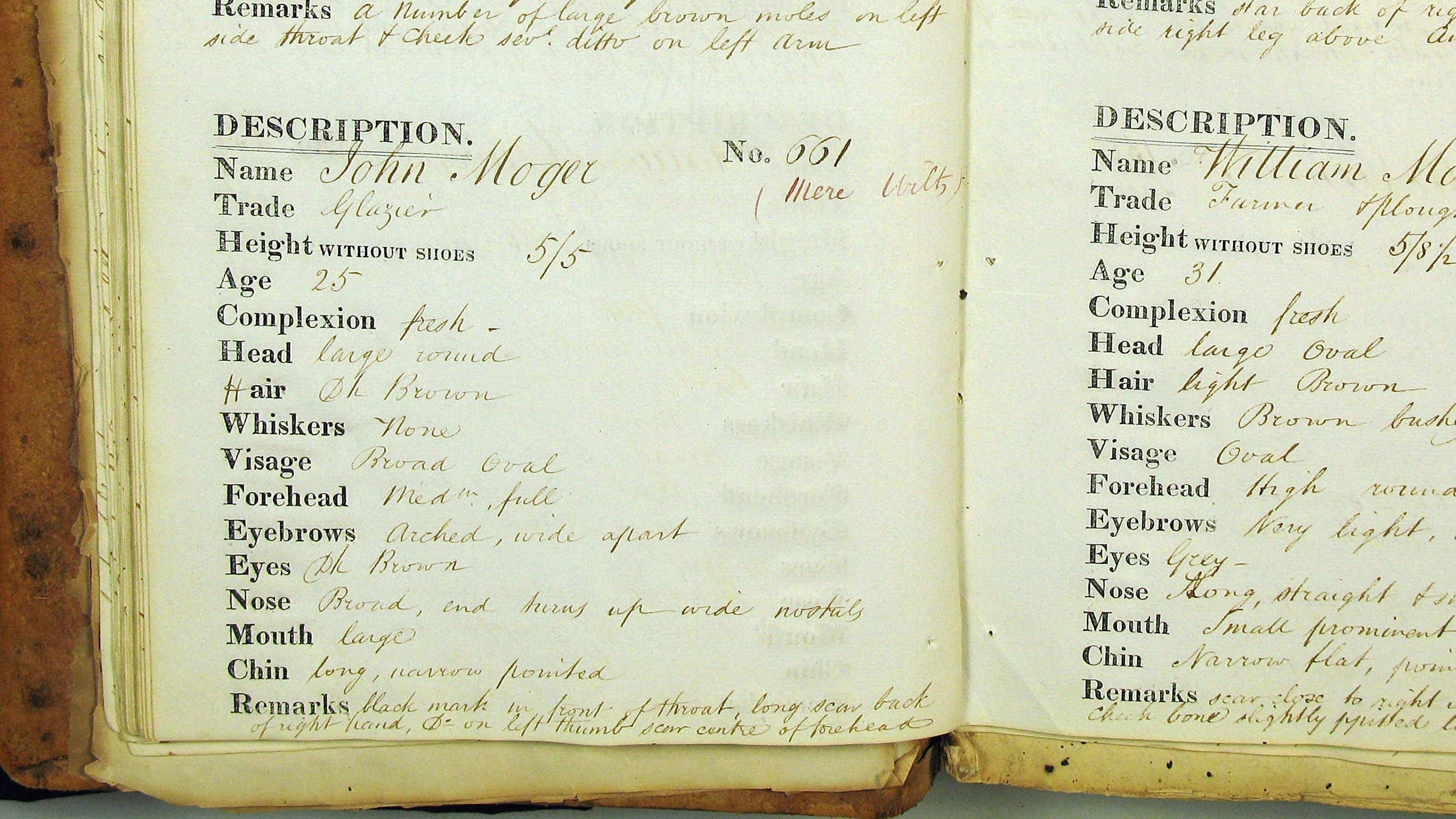 Excerpt from ledgers held as part of Brickendon Estate’s archives mentioning John Moger.